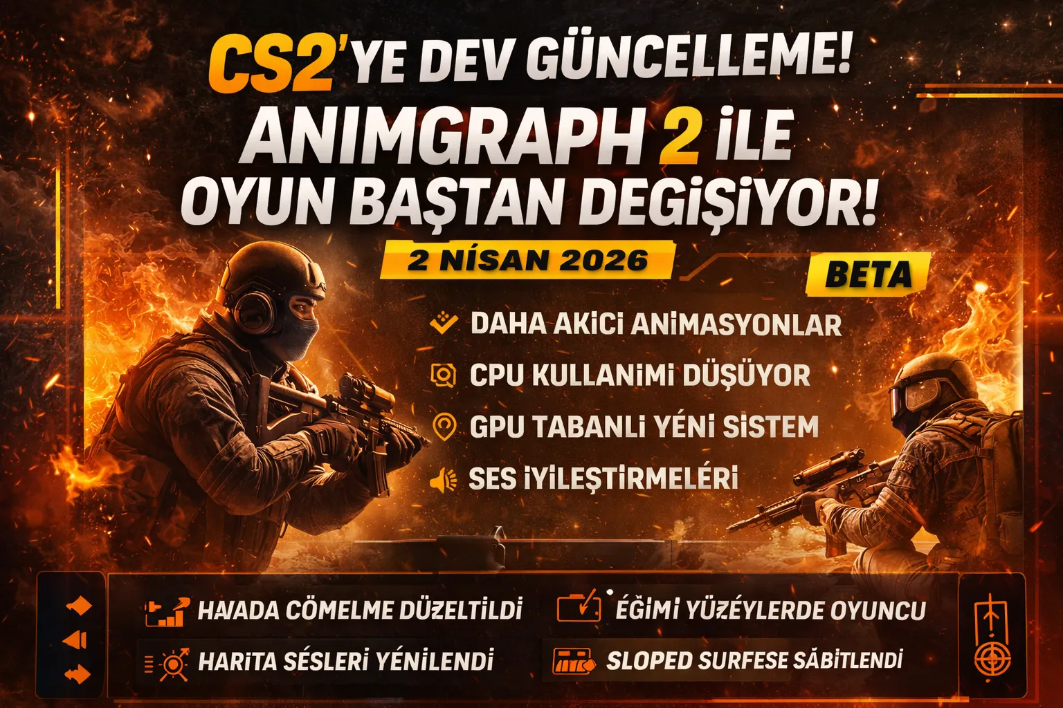 CS2 2 Nisan 2026 Güncellemesi: Animgraph 2 Beta ile Büyük Performans Artışı