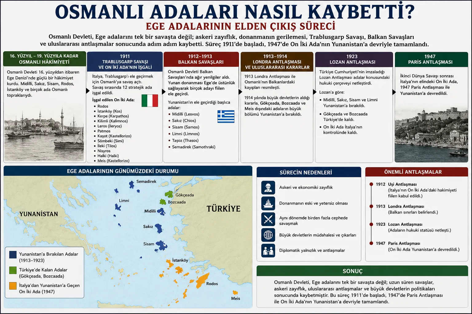 Osmanlı Adaları Nasıl Kaybetti? Ege Adalarının Elden Çıkış Süreci